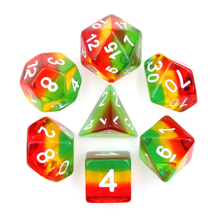 Factory Wholesale Customized Acrylic Resin Plastic Crystal Metal Colorful Polyhedral Multisides D20/12/10/8/6 Dice Set Multi-Function for Club Playing