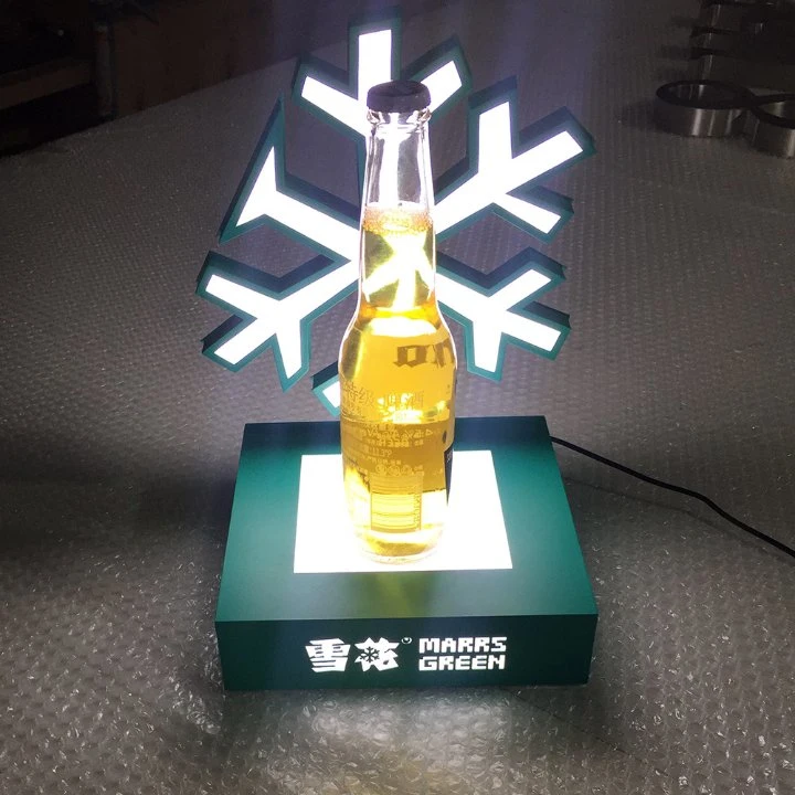 Acrylic Made Black LED Bottle Glorifier Lighted Display Stand