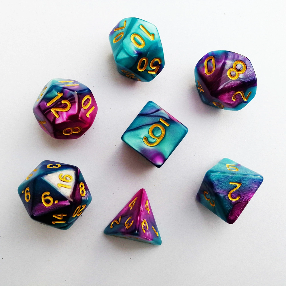 Custom Wholesale Polyhedral Dnd Rpg Game Plastic Acrylic Dice Set